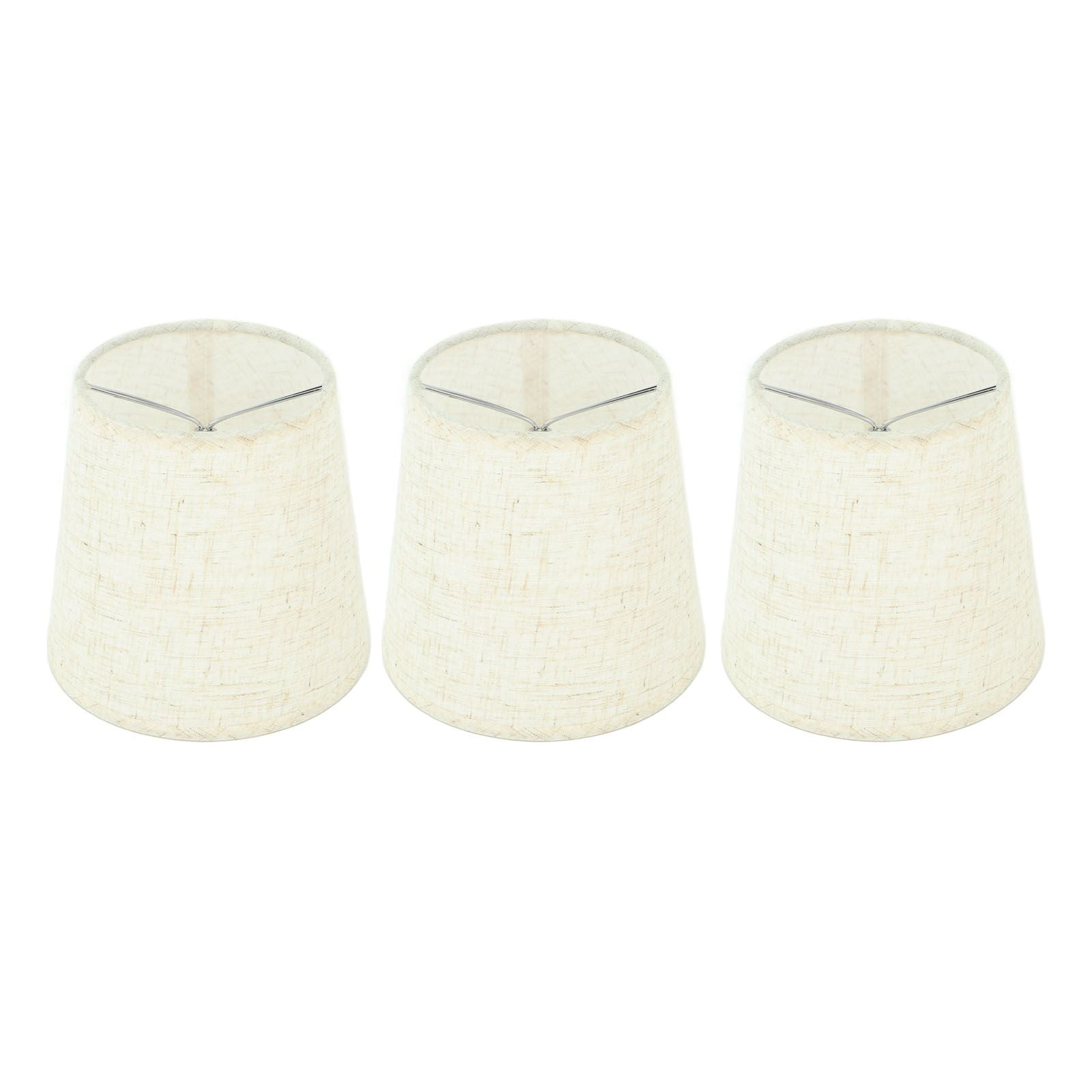 3Pcs Lampshades Hand Crafted Natural Linen Stylish Dustproof Barrel Chandelier Shades For Table Lamps and Floor Light
