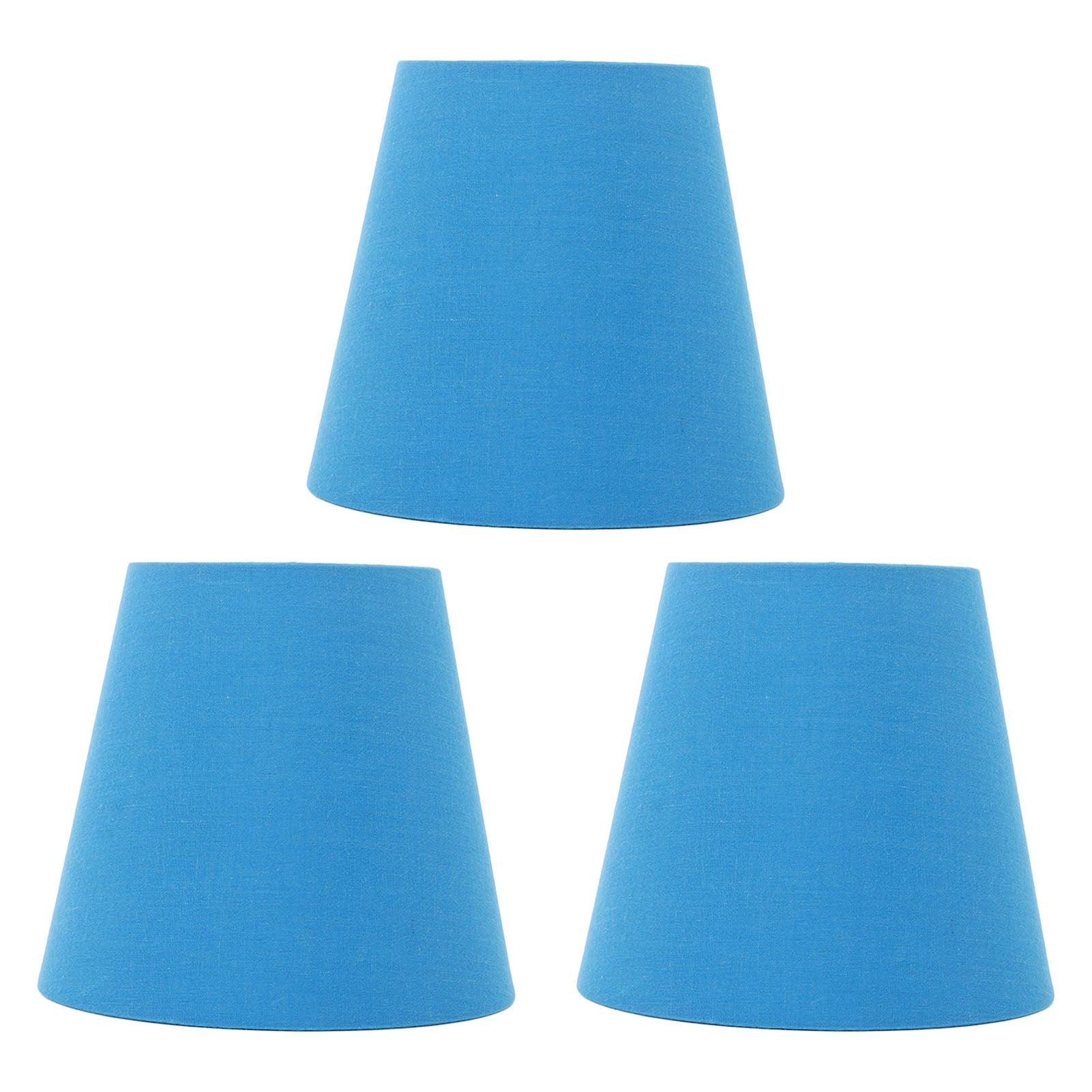 3pcs Cloth Fabric Lampshade Innovative E14 Intervention Type Modern Fabric Lampshade Dust Cover for Bedroom Bedside Retro Blue