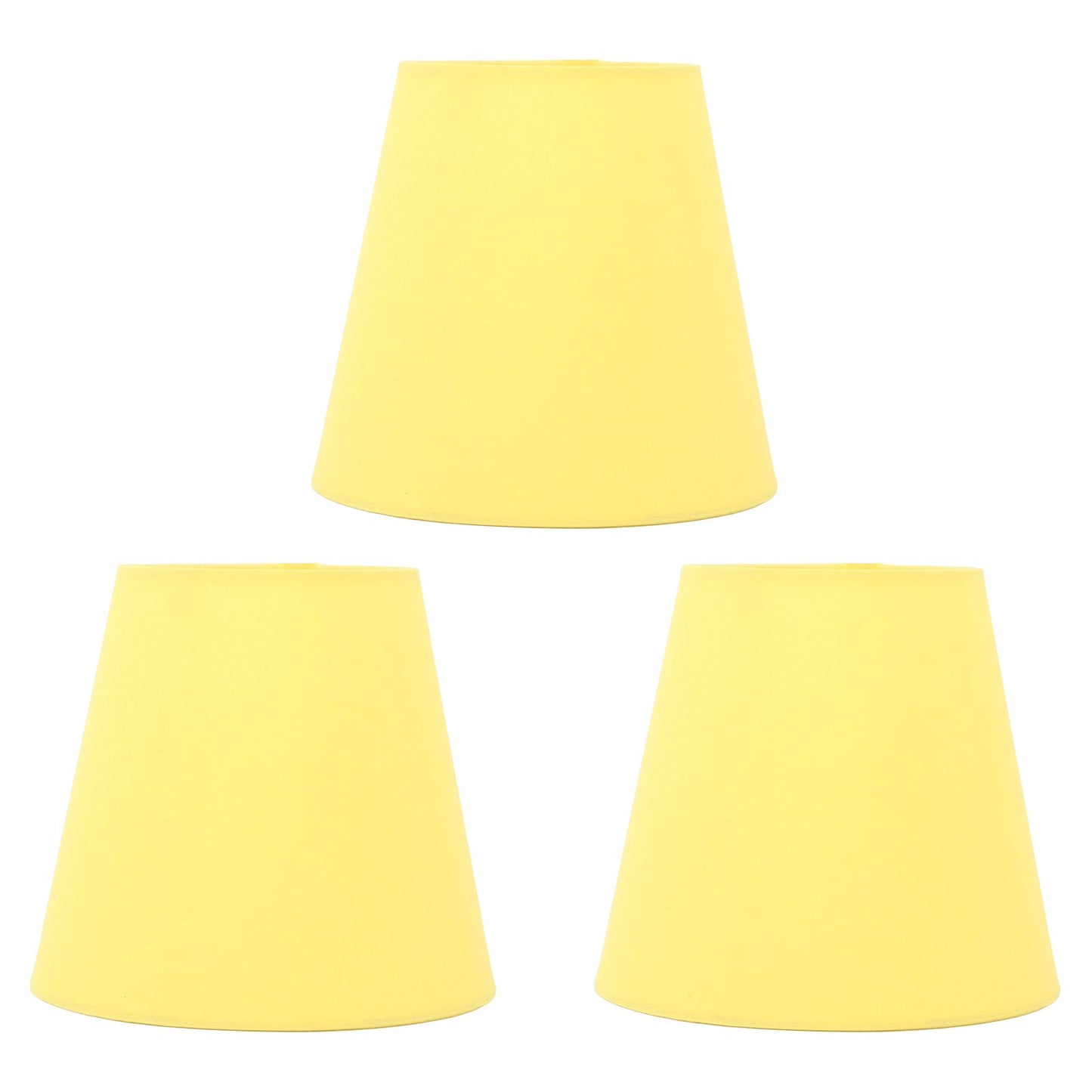 3pcs Cloth Fabric Lampshade Innovative E14 Intervention Type Modern Fabric Lampshade Dust Cover for Bedroom Bedside Yellow