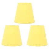 3pcs Cloth Fabric Lampshade Innovative E14 Intervention Type Modern Fabric Lampshade Dust Cover for Bedroom Bedside Yellow