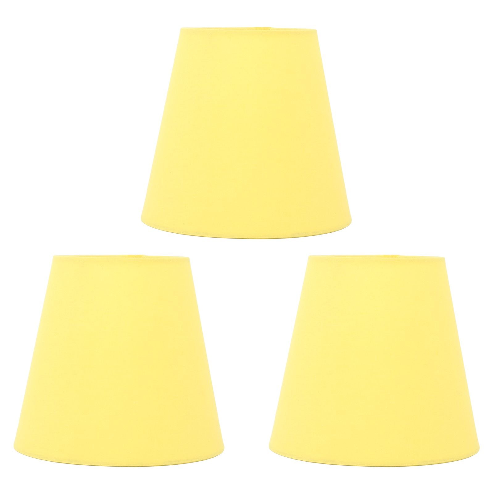3pcs Cloth Fabric Lampshade Innovative E14 Intervention Type Modern Fabric Lampshade Dust Cover for Bedroom Bedside Yellow