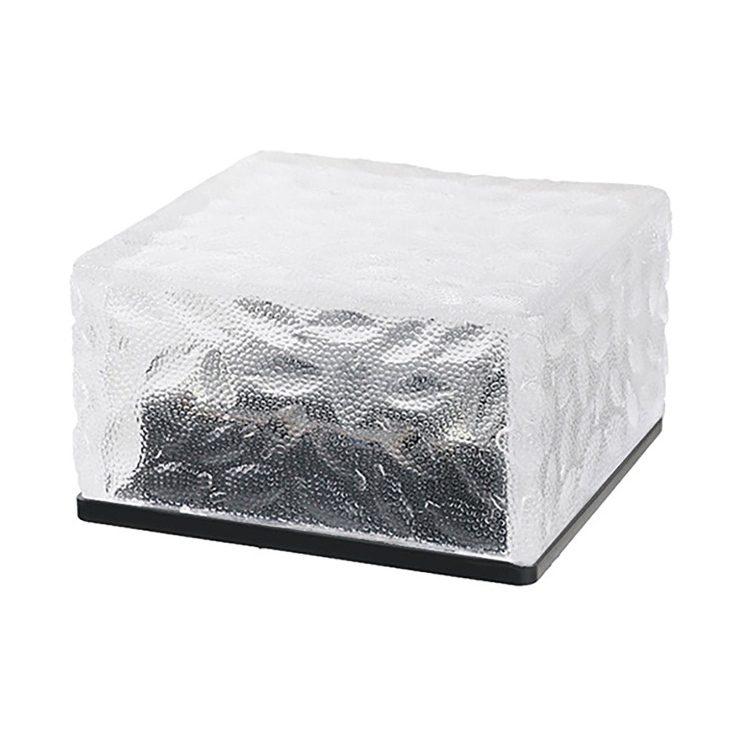 Solar Glass Brick Light ABS LED Waterproof In Ground Buried Ice Brick Landscape Lamp for Outdoor Yard Garden Lawn Blue Light