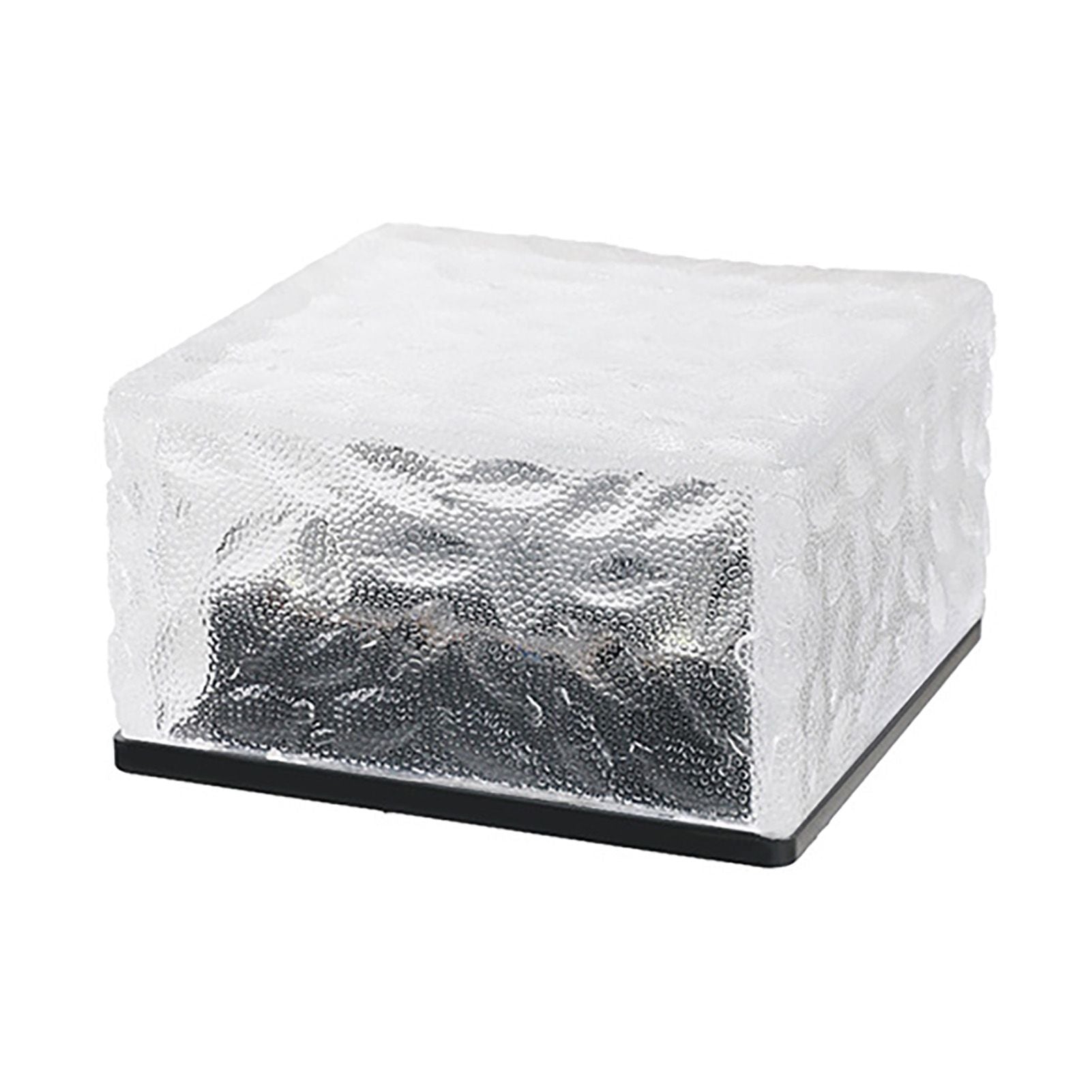 Solar Glass Brick Light ABS LED Waterproof In Ground Buried Ice Brick Landscape Lamp for Outdoor Yard Garden Lawn Blue Light