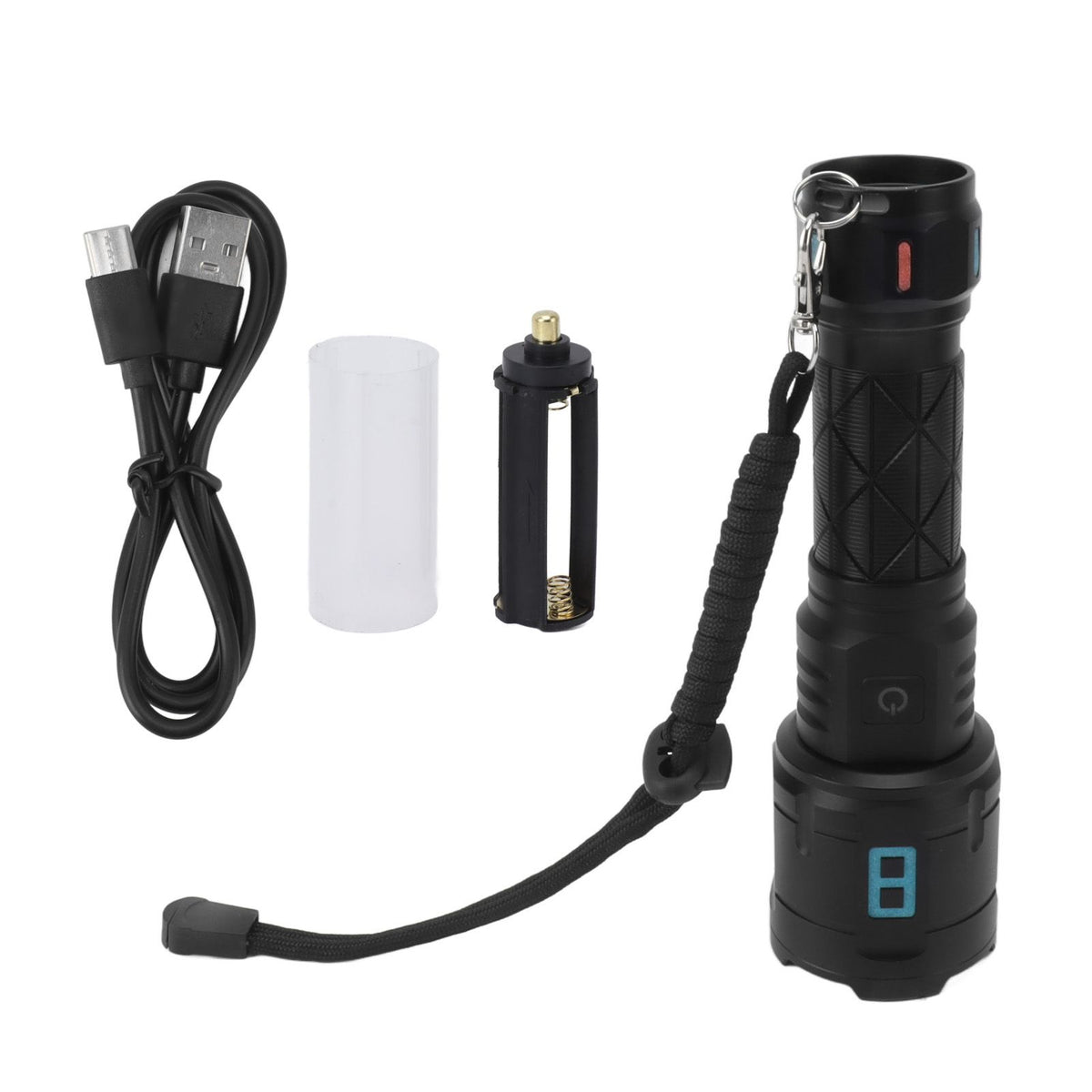 Rechargeable LED Flashlights 10000LM 5 Modes Super Bright Waterproof Flashlights with Fluorescent Strip for Emergency