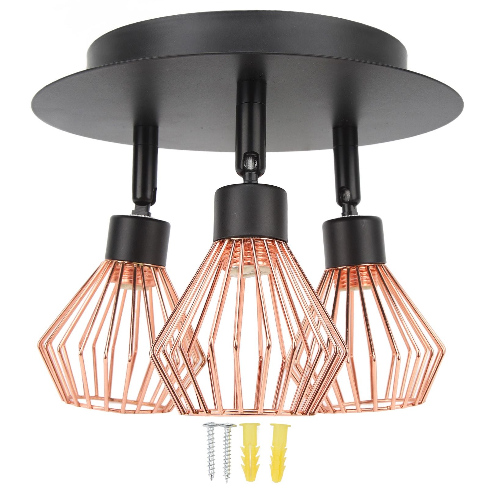 3 Light Fixtures Ceiling Mount Matte Black G9 Bulb Sockets Multi Directional Rotating Light for Farmhouse Hallway 85‑265V
