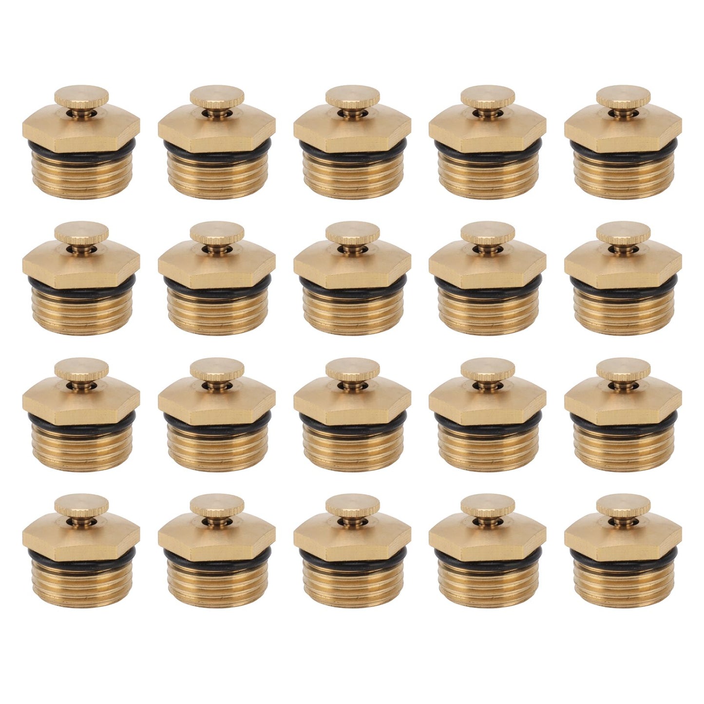 20PCS Brass Misting Nozzles 1/2 Inch Adjustable Dust Removal Cooling Atomizers Nozzles for Lawn Garden