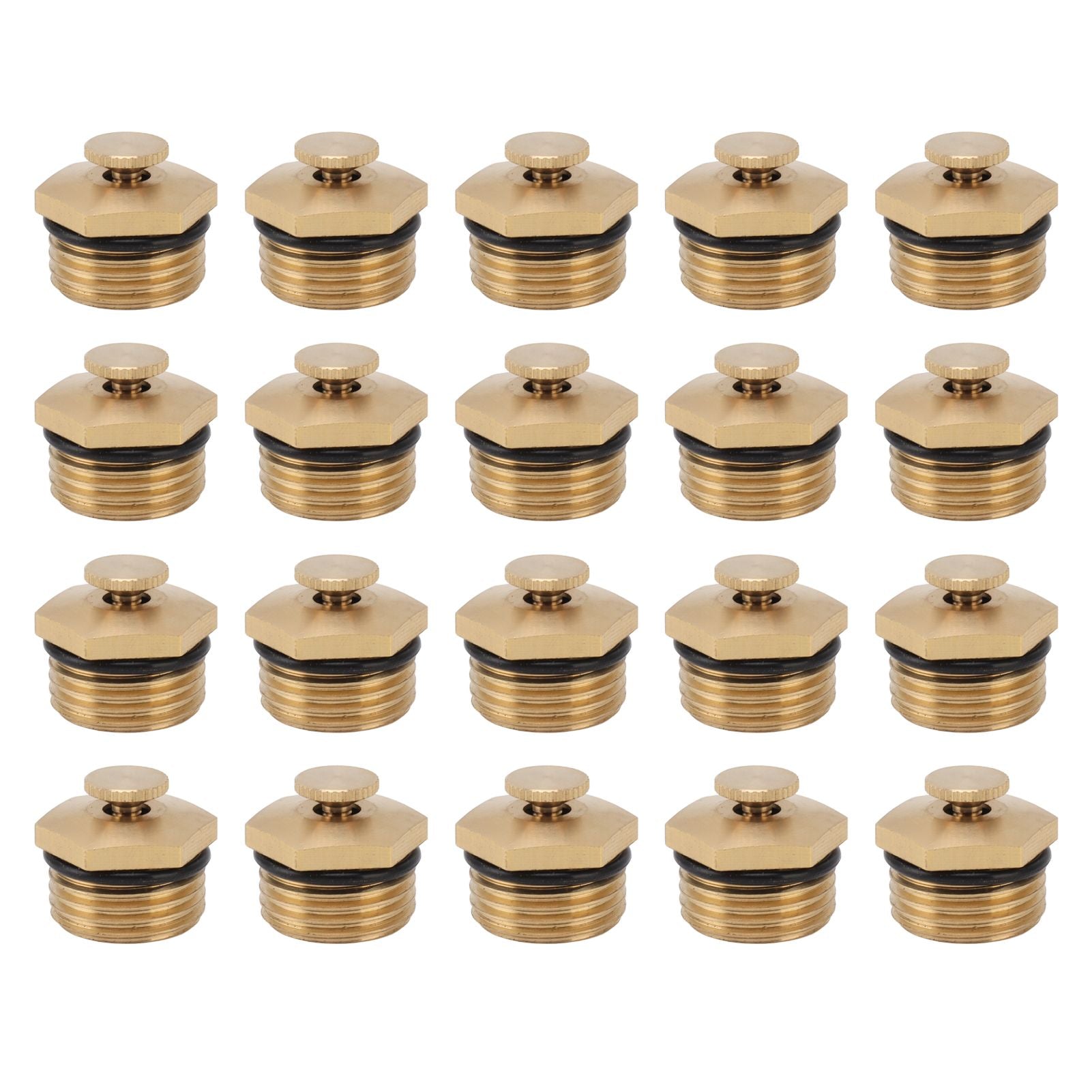 20PCS Brass Misting Nozzles 1/2 Inch Adjustable Dust Removal Cooling Atomizers Nozzles for Lawn Garden