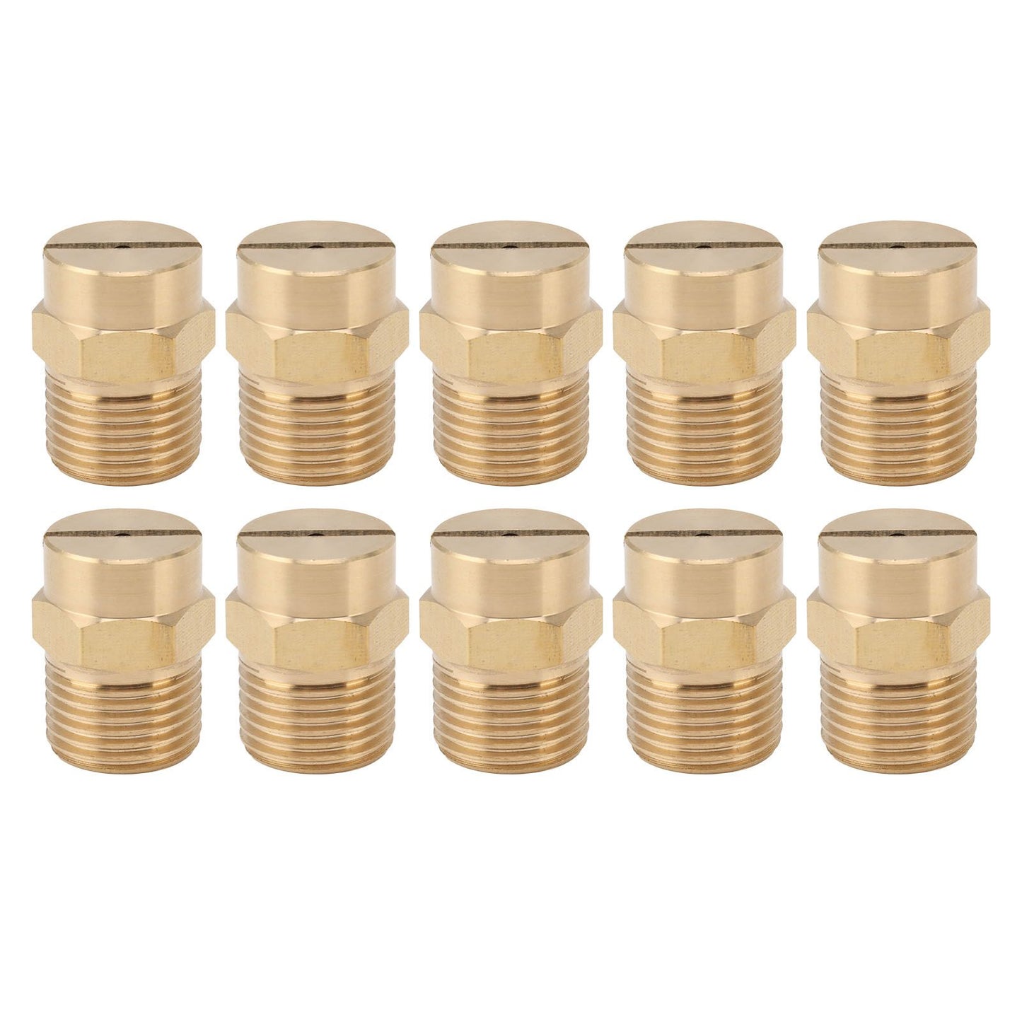 10PCS Directional Slot Nozzle Brass Cooling Misting Rustproof Heat Resistant Water Hose Nozzle for Lawns Vegetable Gardens 4 Point Thread
