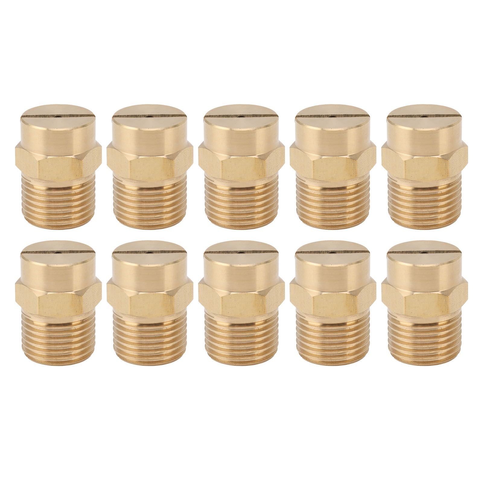 10PCS Directional Slot Nozzle Brass Cooling Misting Rustproof Heat Resistant Water Hose Nozzle for Lawns Vegetable Gardens 4 Point Thread