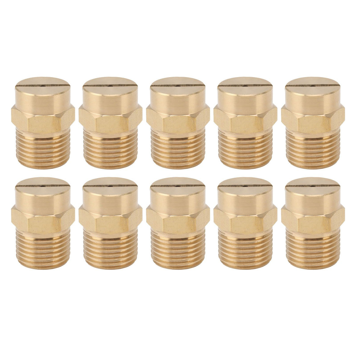 10PCS Directional Slot Nozzle Brass Cooling Misting Rustproof Heat Resistant Water Hose Nozzle for Lawns Vegetable Gardens 4 Point Thread
