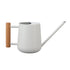 Watering Can 900ml Stainless Steel Long Spout Wooden Handle Elegant Flower Watering Pot for Garden Family Outdoor White