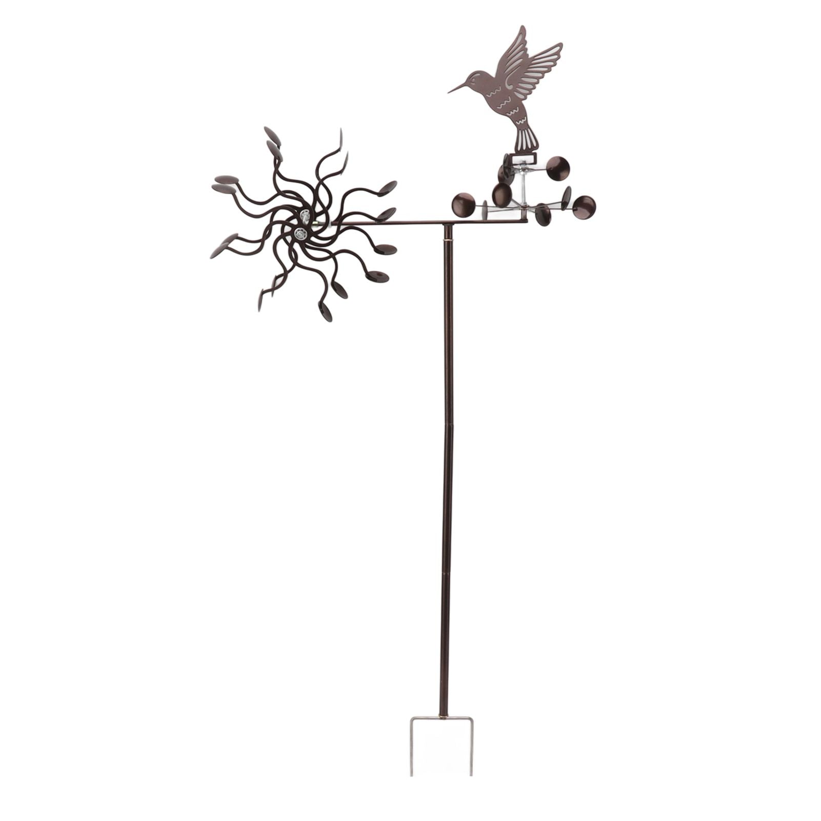 Wind Spinners Iron Hummingbird Metal Windmill Wind Sculpture for Outdoor Lawn Yard Patio Garden Ornaments