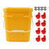Automatic Chicken Waterer Cup with 12L Handheld Barrel Poultry Drinking Equipemnt for Goose Duck Bucket + Red Bird Bowl + Black Screws