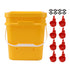 Automatic Chicken Waterer Cup with 12L Handheld Barrel Poultry Drinking Equipemnt for Goose Duck Bucket + Conjoined Red Bird Bowl+ Black Screws