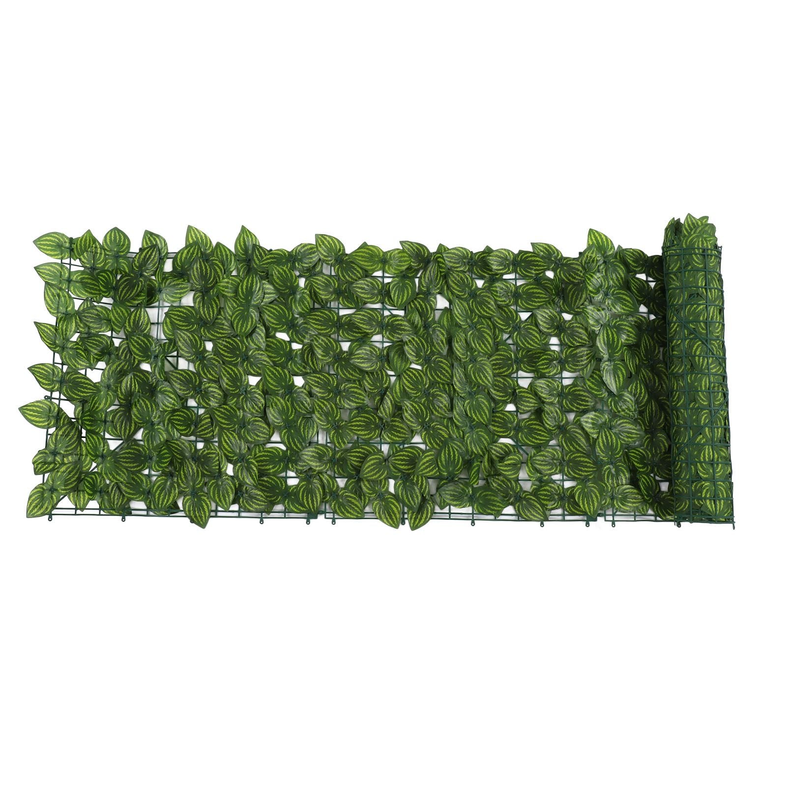 Faux Leaf Hedge Simulation Prevent Leaves Falling Off Decorative Artificial Fence Screen for Balcony Courtyard Color Printed Watermelon Leaf 0.5x3 Meters