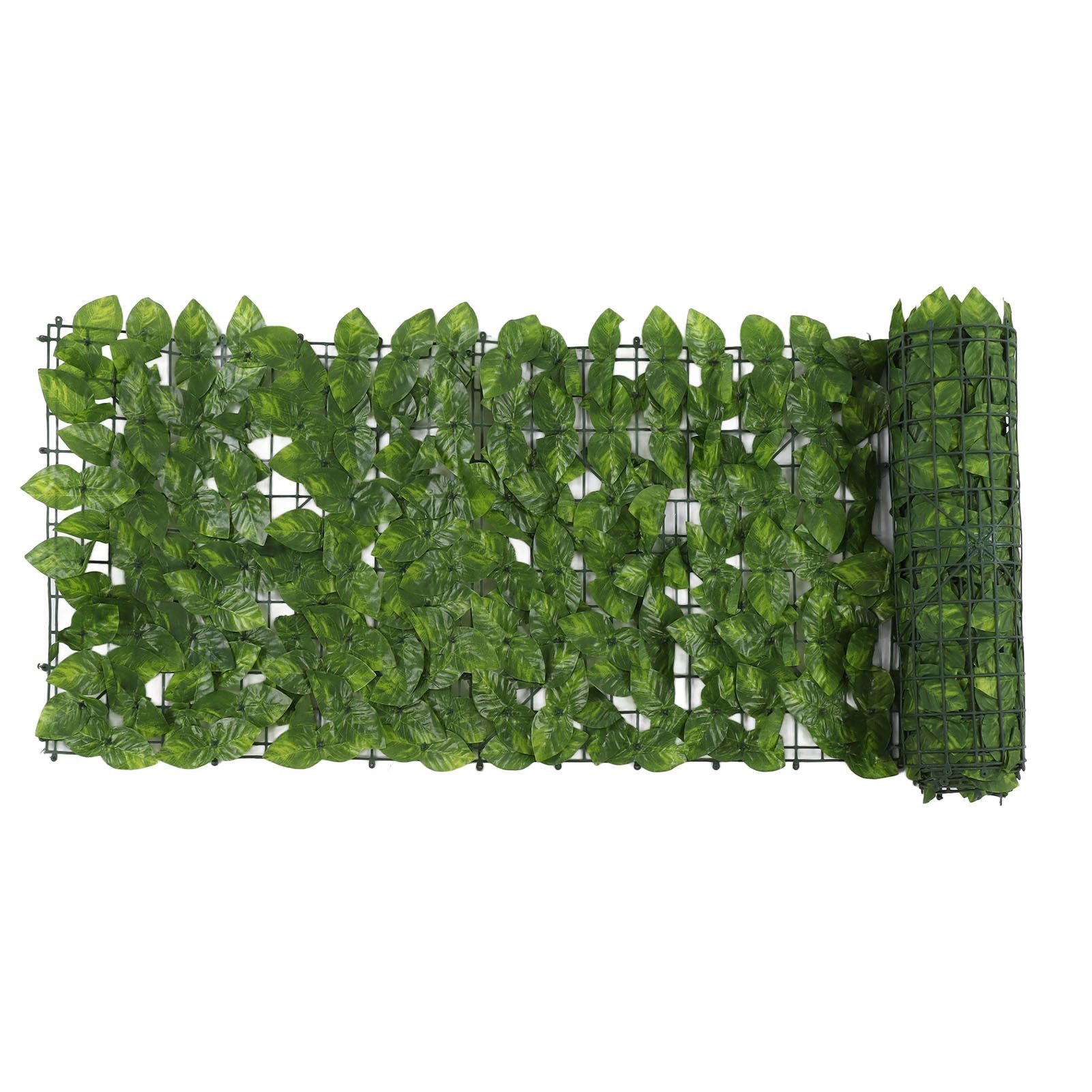 Faux Leaf Hedge Simulation Prevent Leaves Falling Off Decorative Artificial Fence Screen for Balcony Courtyard Color Printed Apple 0.5x3 Meters
