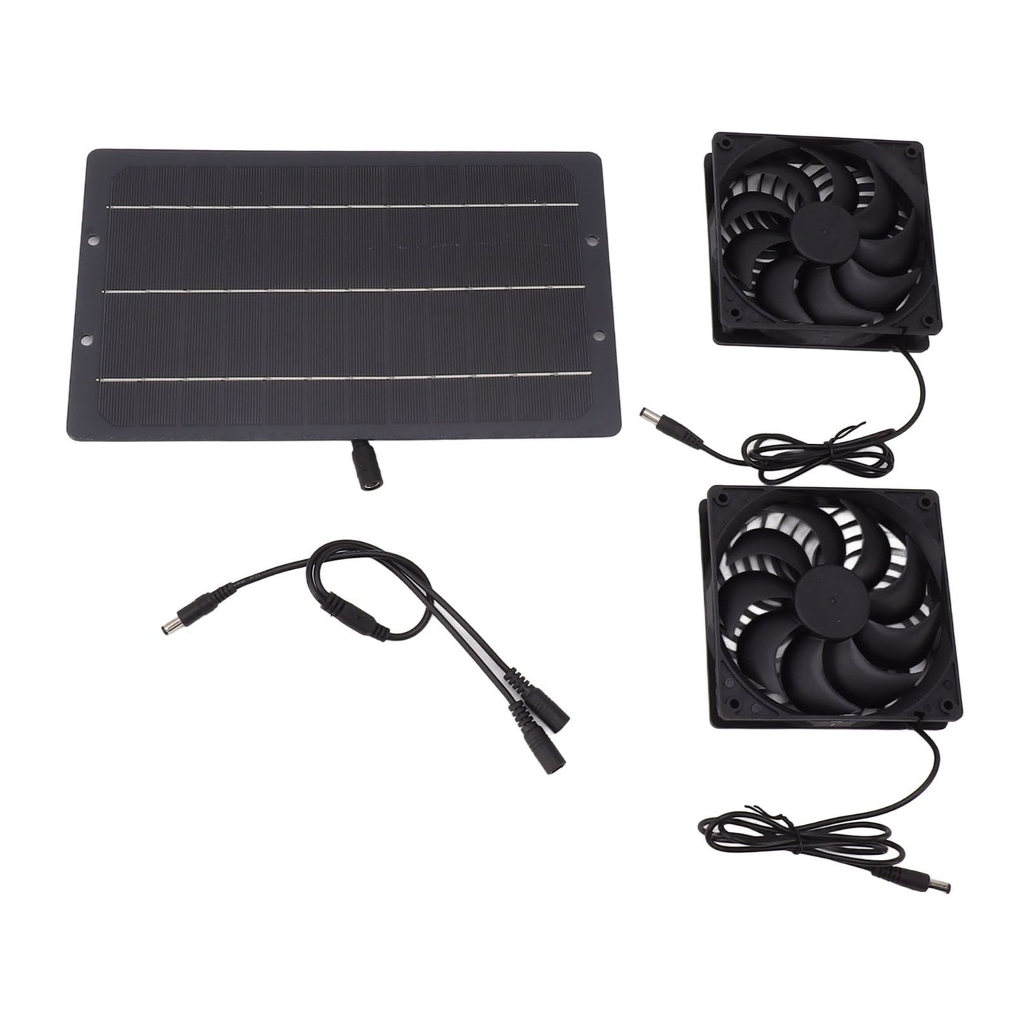 10W Solar Panel Fan Kit Weatherproof Solar Powered Dual Exhaust Fan Wall Mounted for Chicken Coops Greenhouses Sheds