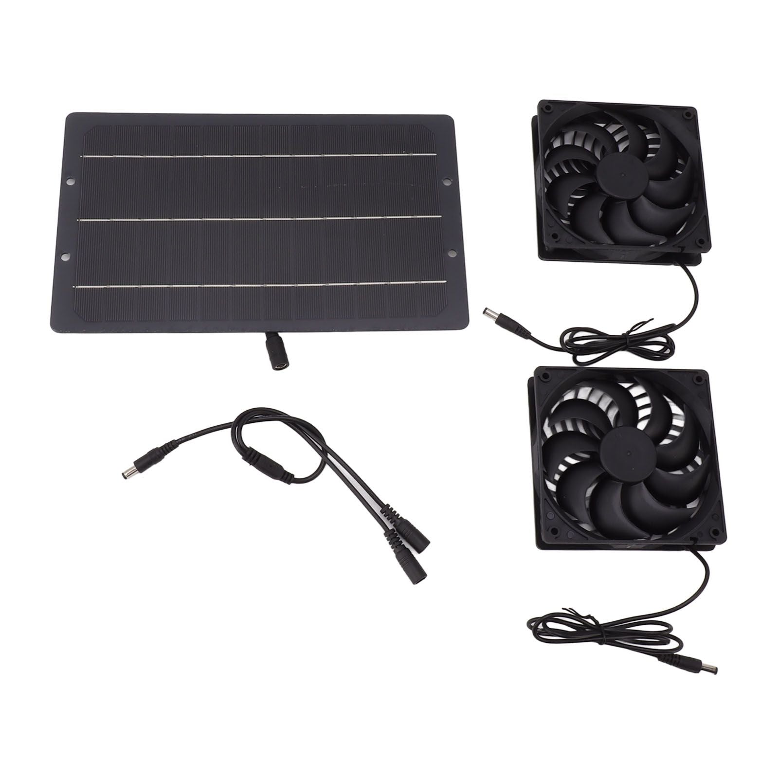 10W Solar Panel Fan Kit Weatherproof Solar Powered Dual Exhaust Fan Wall Mounted for Chicken Coops Greenhouses Sheds