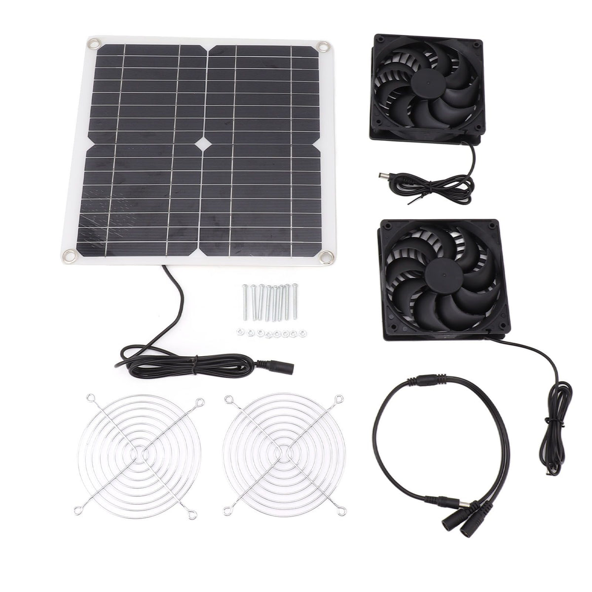 12W 12V Solar Panel Powered Fan Efficient Energy Conversion Solar Panel Dual Fan Kit