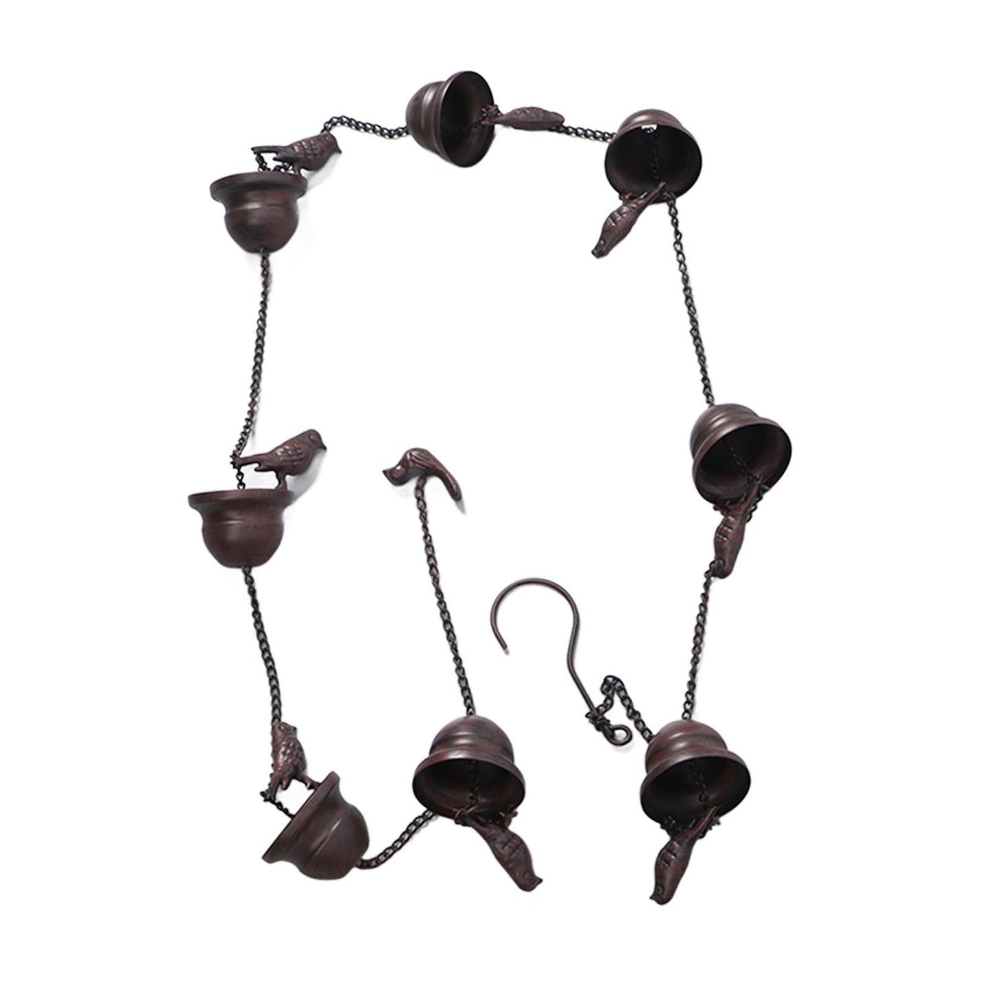Rain Chain Outdoor Mobile Birds Cup Rain Chain Decorative Replacement for Gutters Downspouts