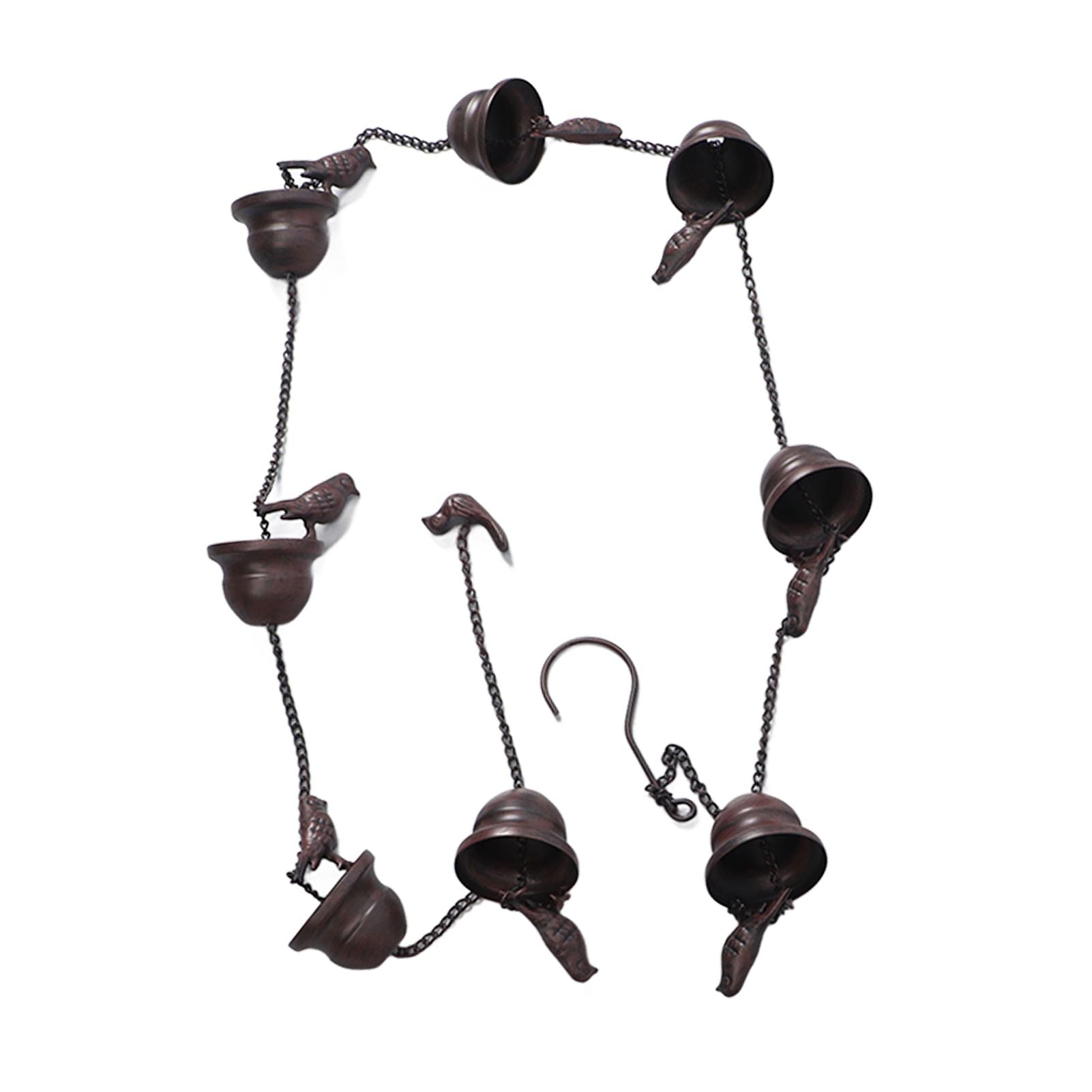 Rain Chain Outdoor Mobile Birds Cup Rain Chain Decorative Replacement for Gutters Downspouts
