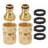 2PCS Water Hose Quick Connector Brass 3/4 Inch Male and Female Garden Hose Fitting Adapter for Repair