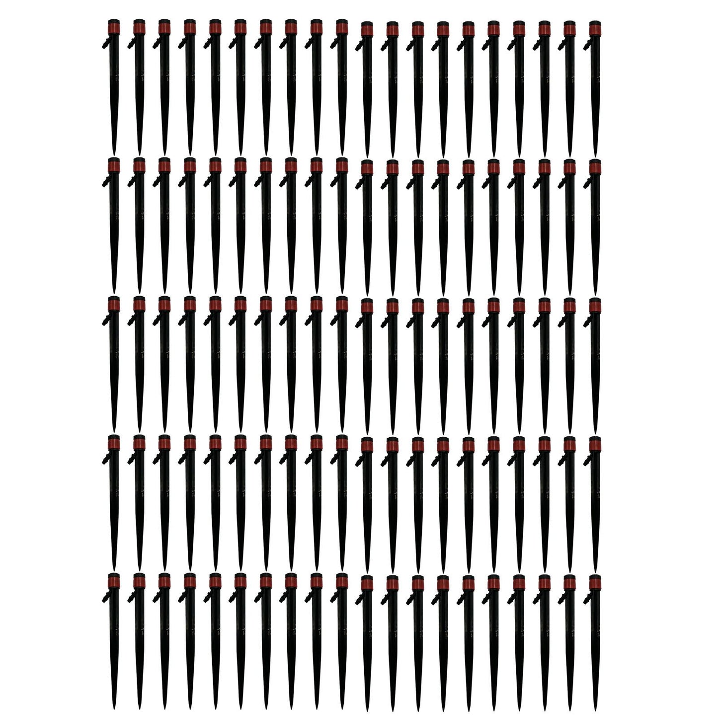 100pcs Drip Emitters 360 Degree Adjustable Water Flow Drippers Sprayer for Patio Lawn Bed Watering System 13cm / 5.1in Red