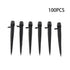 100pcs Drip Emitters 360 Degree Adjustable Water Flow Drippers Sprayer for Patio Lawn Bed Watering System 13cm / 5.1in Black