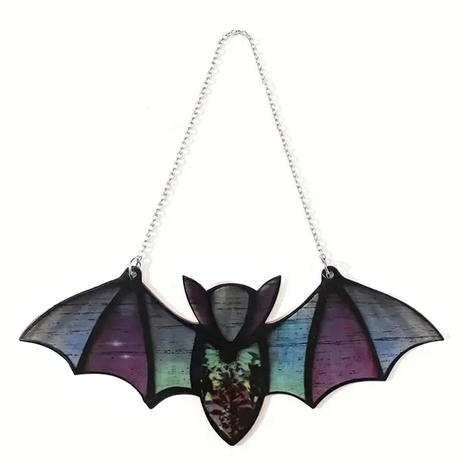 Halloween Hanging Bats Simulation Innovative Colorful Halloween Bat Decoration for Window Wall Home Decor Green