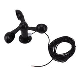 Anemometer Sensor Wind Speeds Cup with 8M Waterproof Cable 4cm Mounting Hole Anti Interference 3 Cups Wind Speed Detector for Outdoor 0‑3.8v