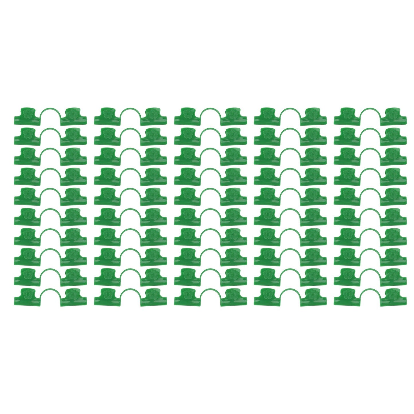 50Pcs Greenhouse Clamp PE Plastic 2 Head Plant Film Clamp Soil Sheet Clip for Horticulture 8mm / 0.31in