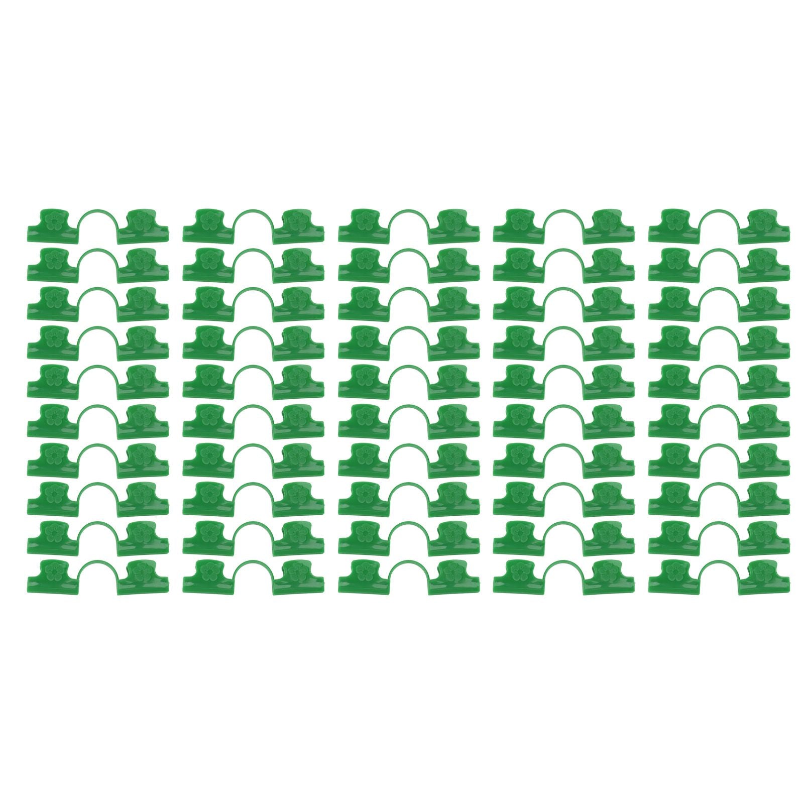 50Pcs Greenhouse Clamp PE Plastic 2 Head Plant Film Clamp Soil Sheet Clip for Horticulture 8mm / 0.31in