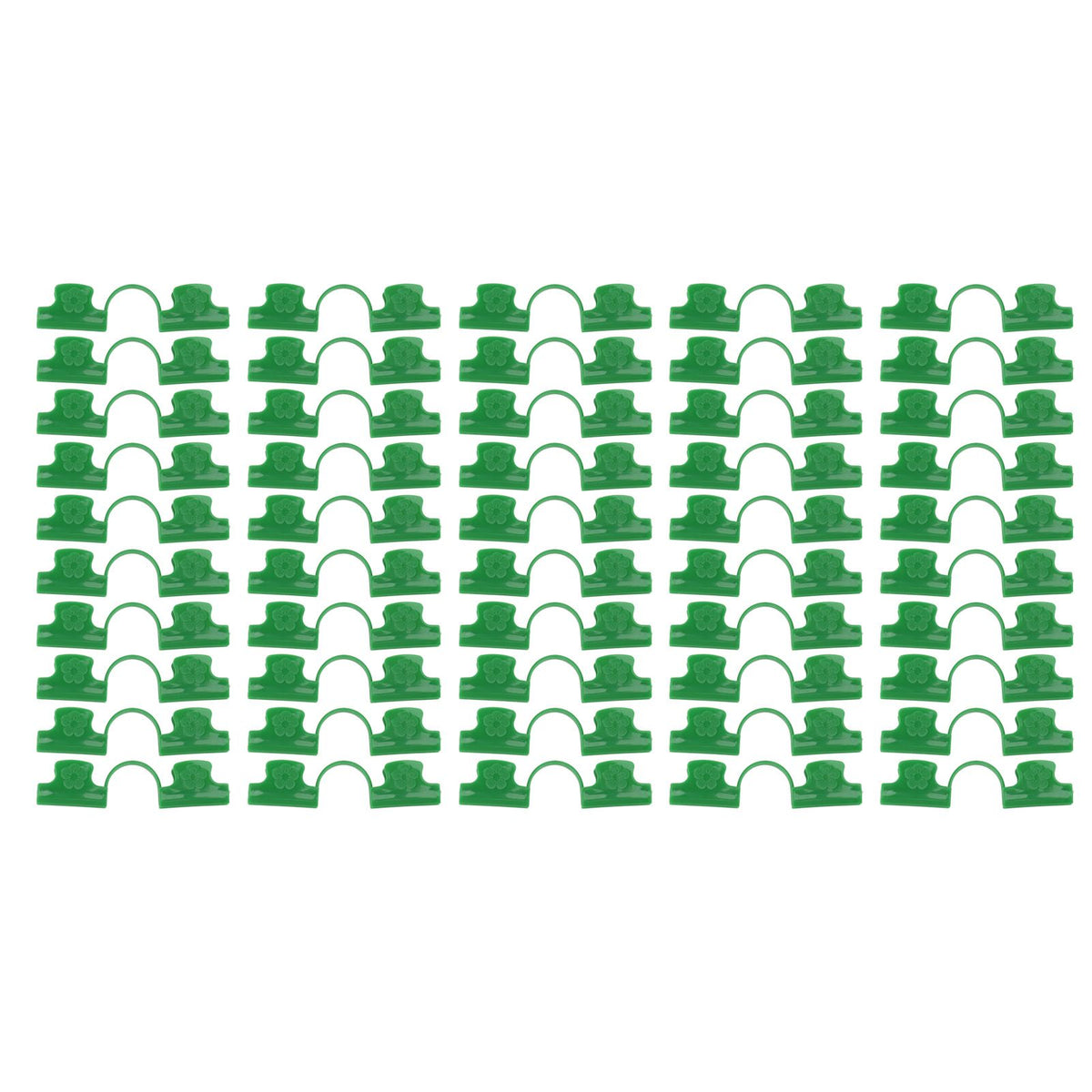 50Pcs Greenhouse Clamp PE Plastic 2 Head Plant Film Clamp Soil Sheet Clip for Horticulture 8mm / 0.31in