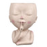 Face Flower Pot Head Planter Pot Cute Resin Succulent Planter with Drainage Hole Closed Eyes Large Opening for Indoor Outdoor