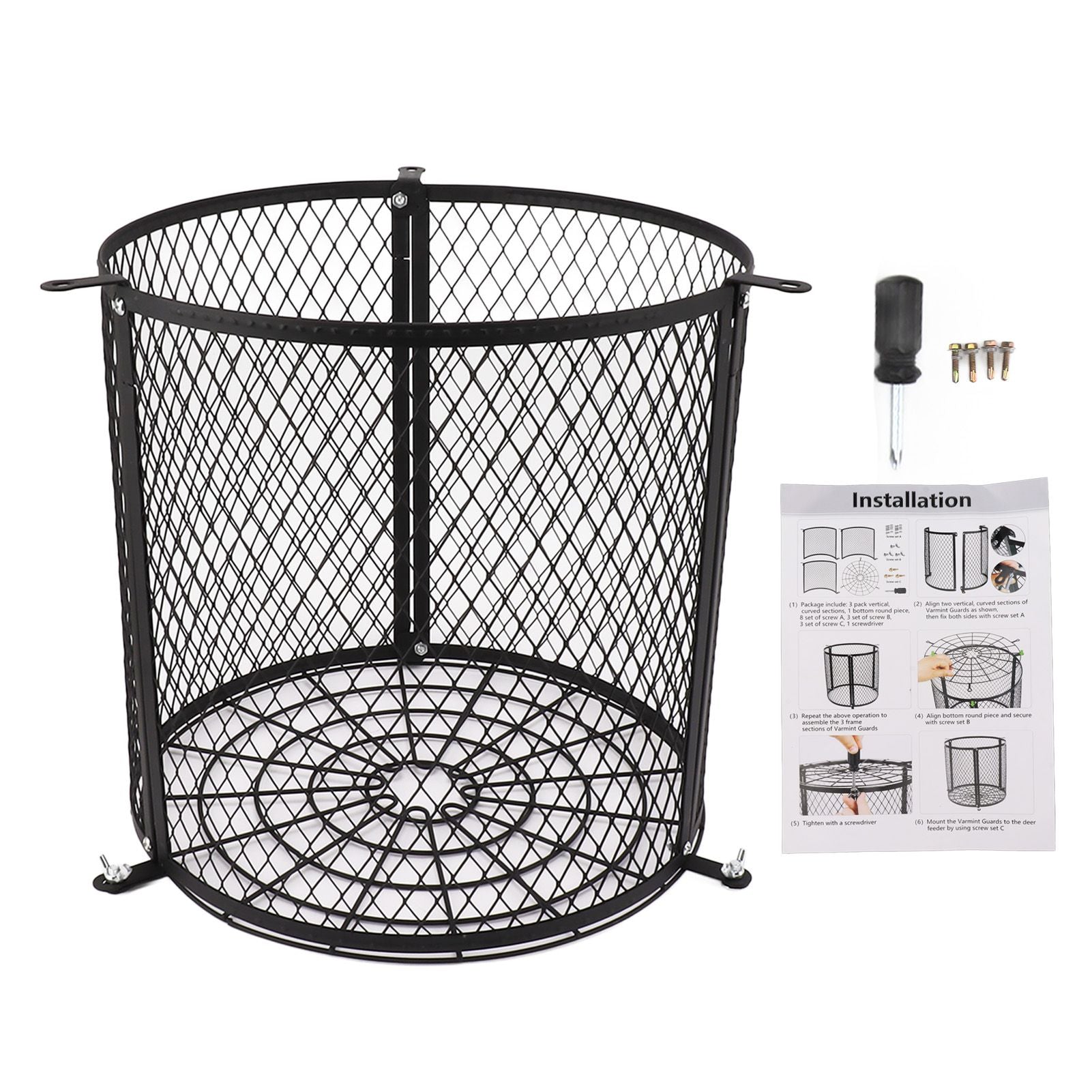 Varmint Feeder Cage Weatherproof Quick Lock Deer Feeder Protective Guards Cage for Outdoor Forest