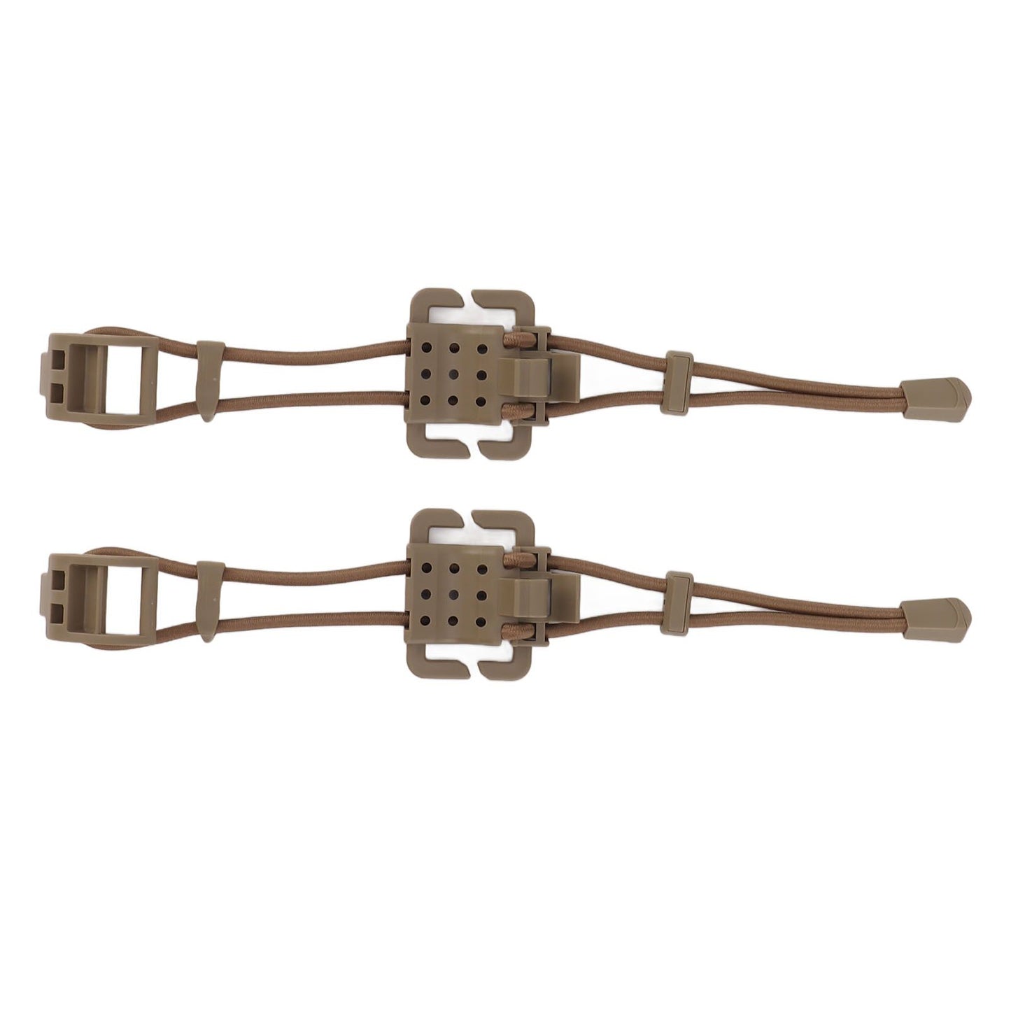 2Pcs Backpack Binding Clip MOLLE Gear Organizer Fastener Elastic Binding Buckle Carabiner Clip Bags Clasp Cord Fix Gear Elastic Strap Khaki