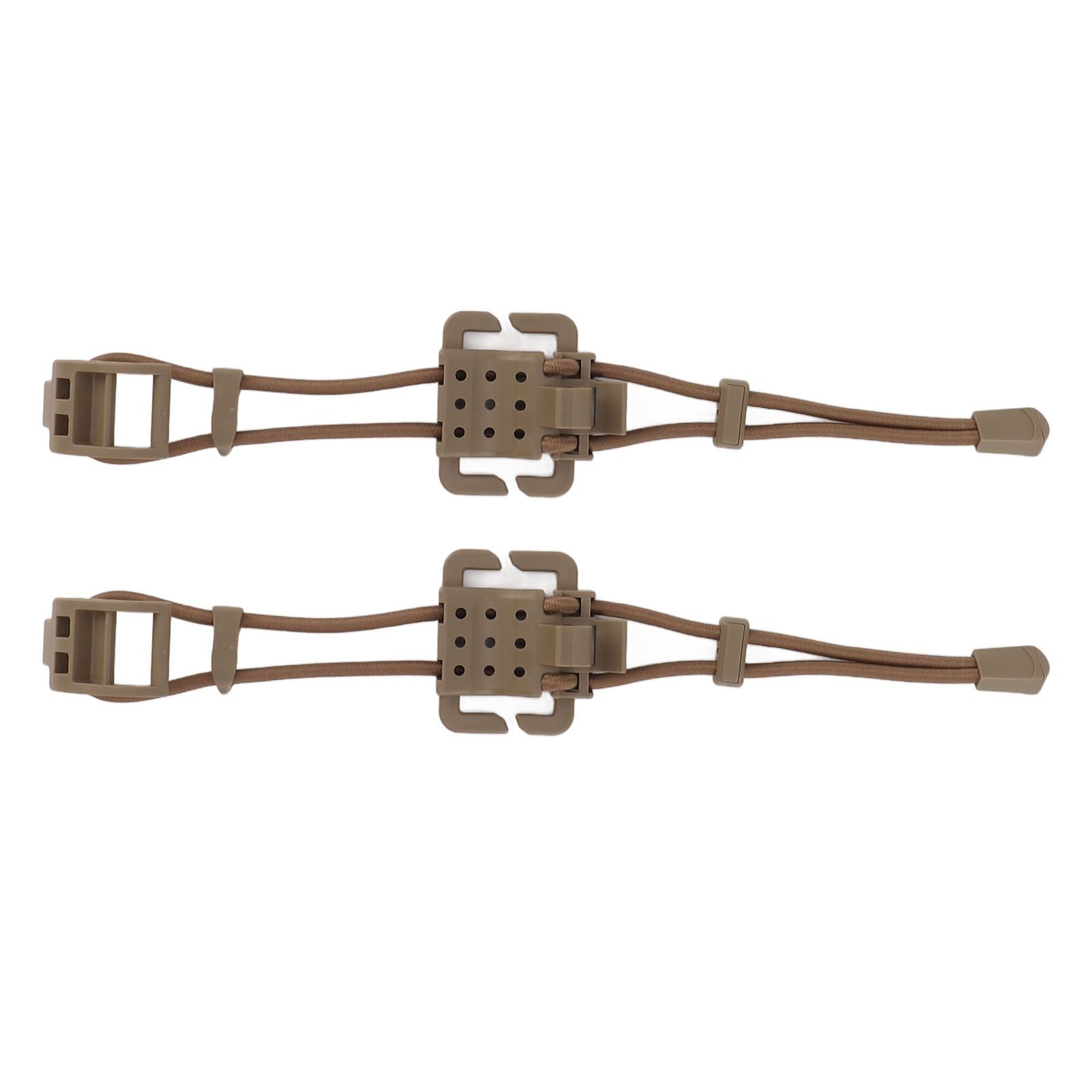 2Pcs Backpack Binding Clip MOLLE Gear Organizer Fastener Elastic Binding Buckle Carabiner Clip Bags Clasp Cord Fix Gear Elastic Strap Khaki
