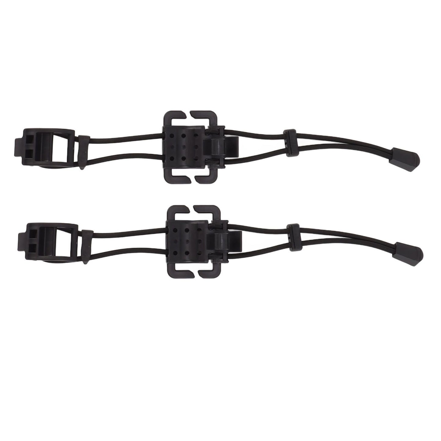 2Pcs Backpack Binding Clip MOLLE Gear Organizer Fastener Elastic Binding Buckle Carabiner Clip Bags Clasp Cord Fix Gear Elastic Strap Black
