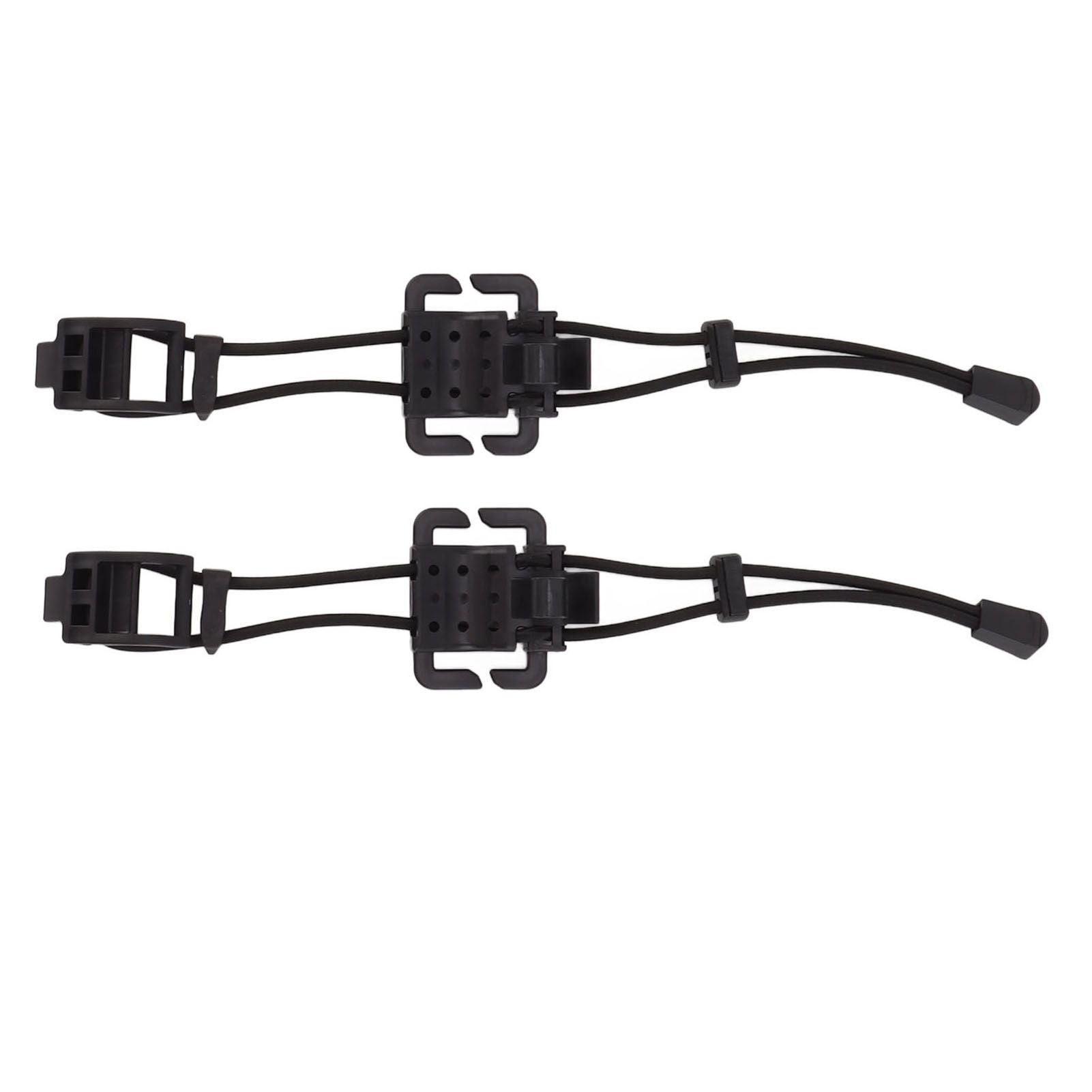 2Pcs Backpack Binding Clip MOLLE Gear Organizer Fastener Elastic Binding Buckle Carabiner Clip Bags Clasp Cord Fix Gear Elastic Strap Black