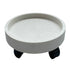 Flower Pot Tray Wheels Round Shape Removable Rotating Wheels Plant Stand for Balcony White 30
