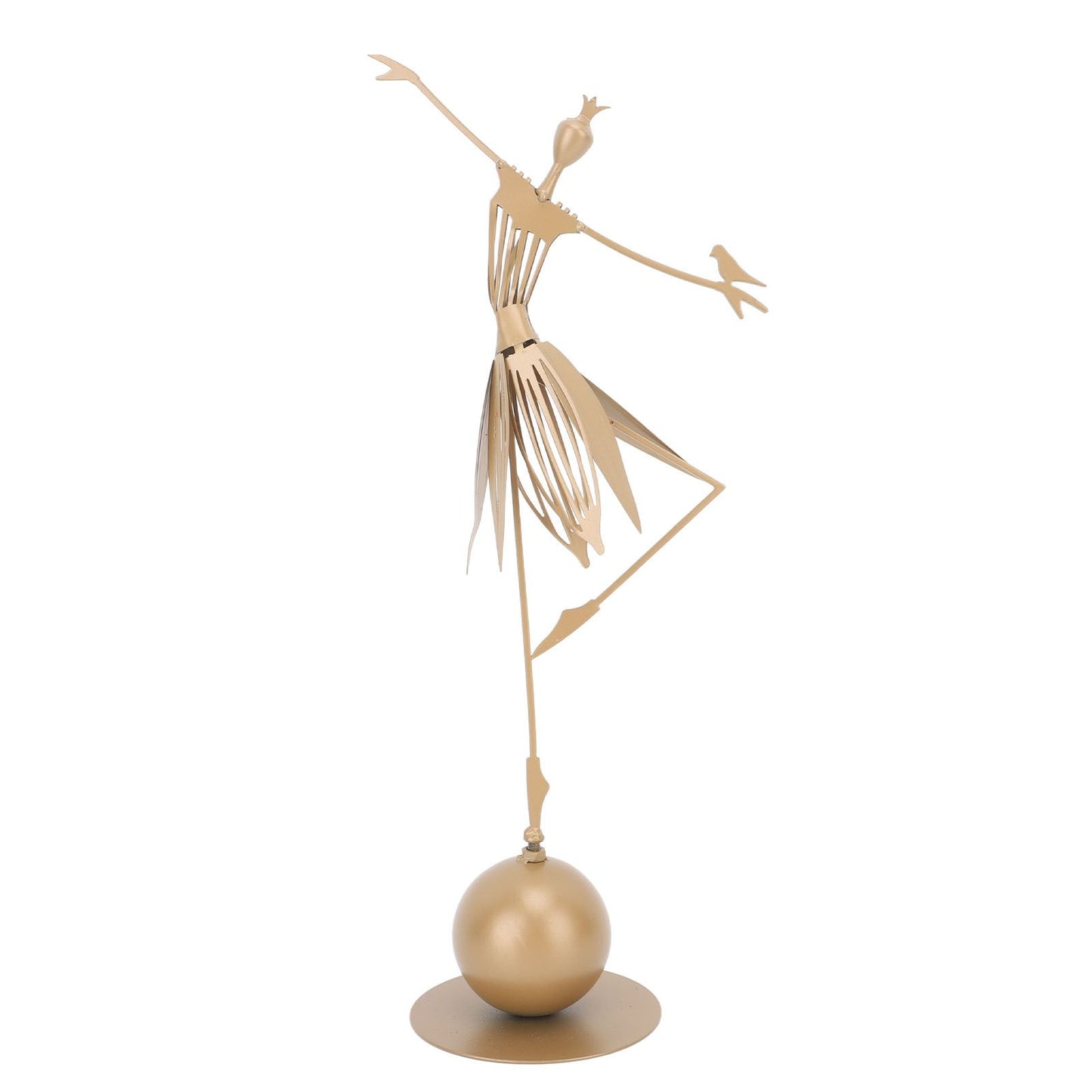 Dancing Girl Statue Metal Outdoor Sculpture Garden Decoration for Lawn Bookshelf Terrace