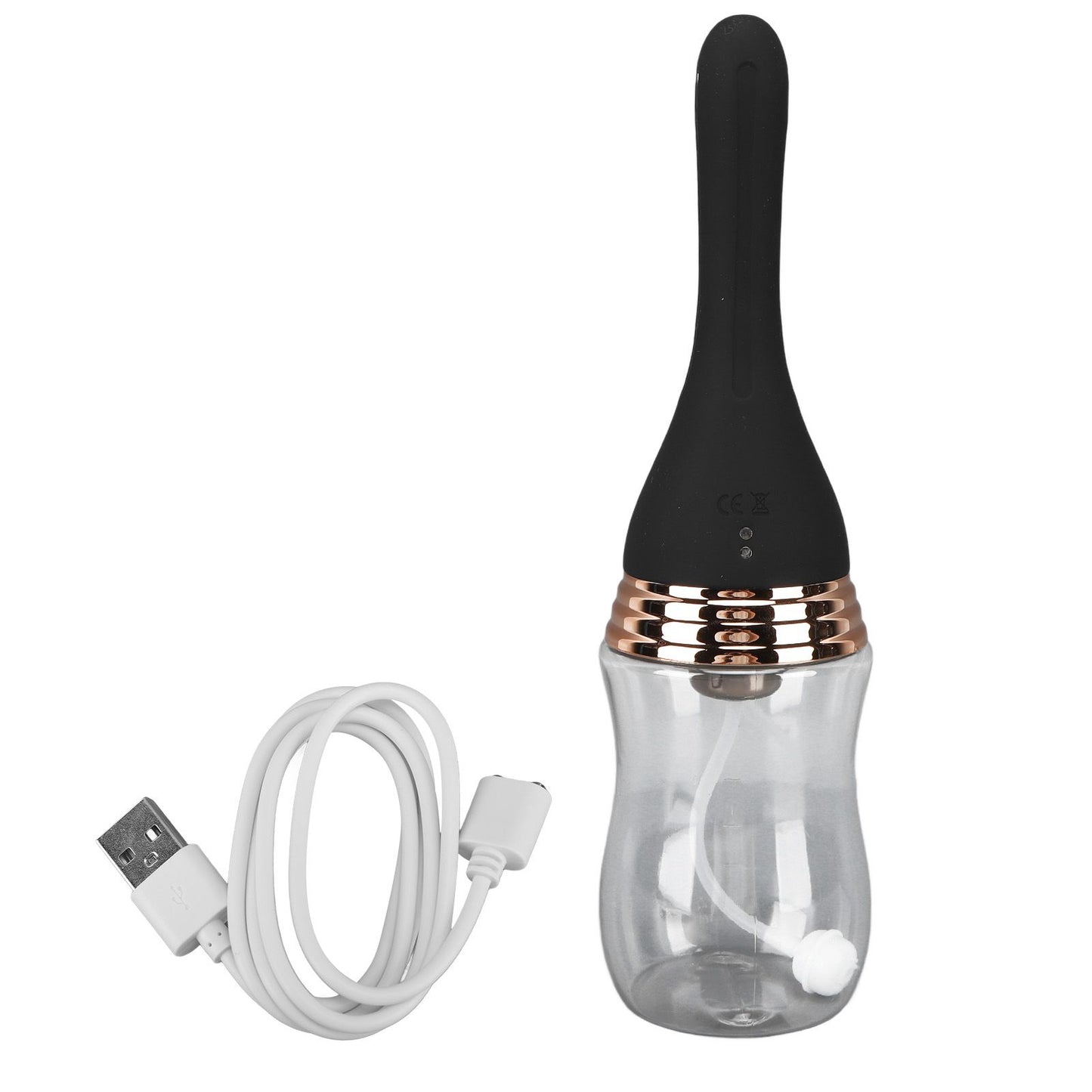 Portable Electric Enema Bulb Travel Bidet Electric Vaginal Irrigation Intimate Wash for Women Travel Toilet Straight Head Capacity 330ML