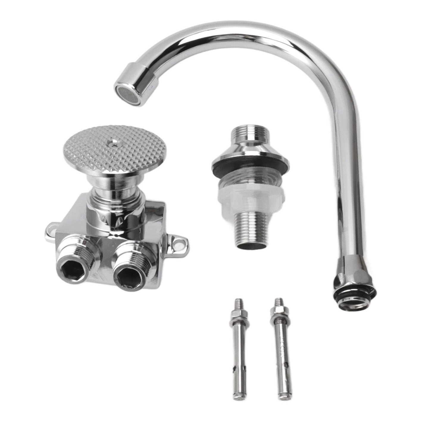 Foot Pedal Faucet Hands Free Foot Valve Flexible Hose Touchless Floor Mount Foot Control Faucet for Kitchen