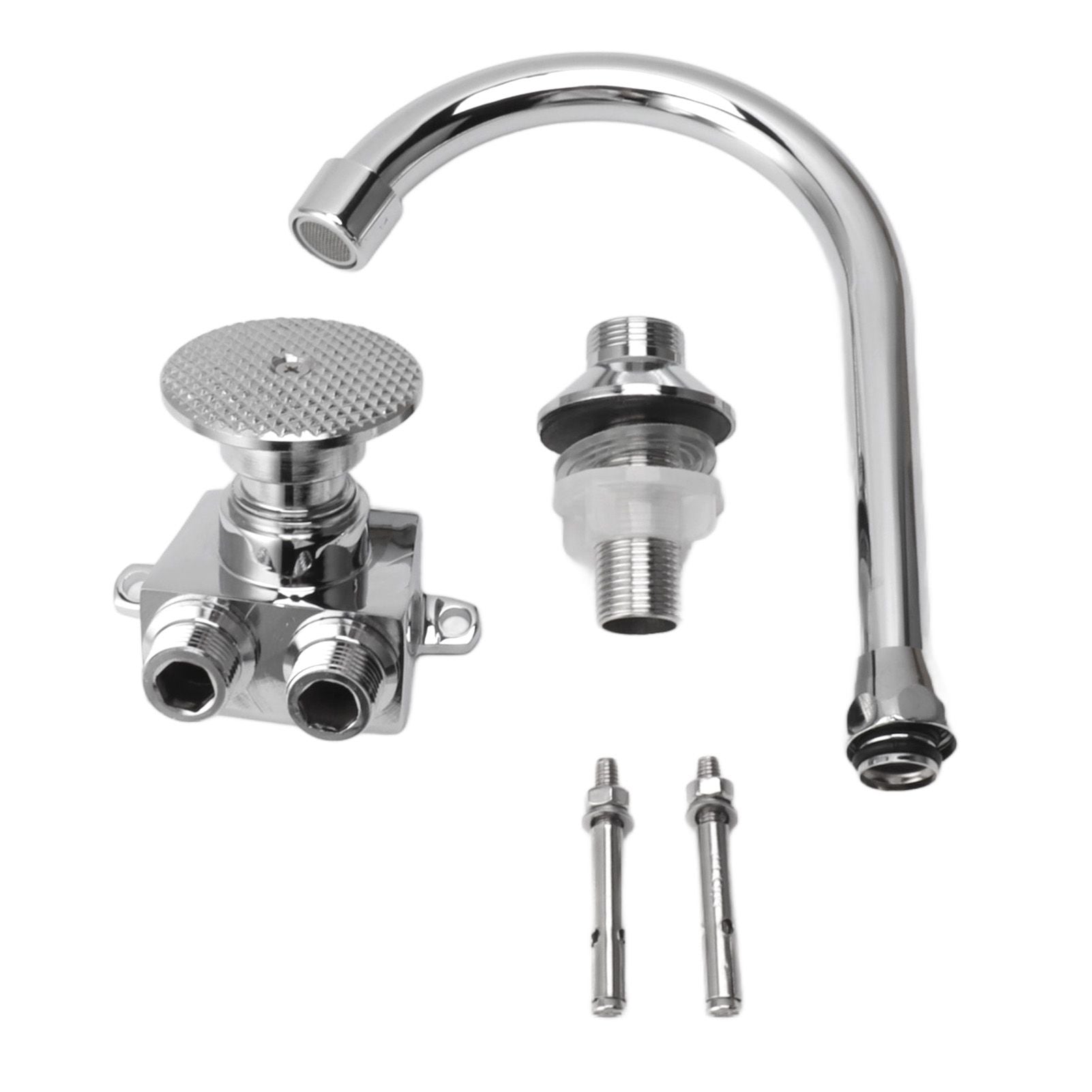 Foot Pedal Faucet Hands Free Foot Valve Flexible Hose Touchless Floor Mount Foot Control Faucet for Kitchen