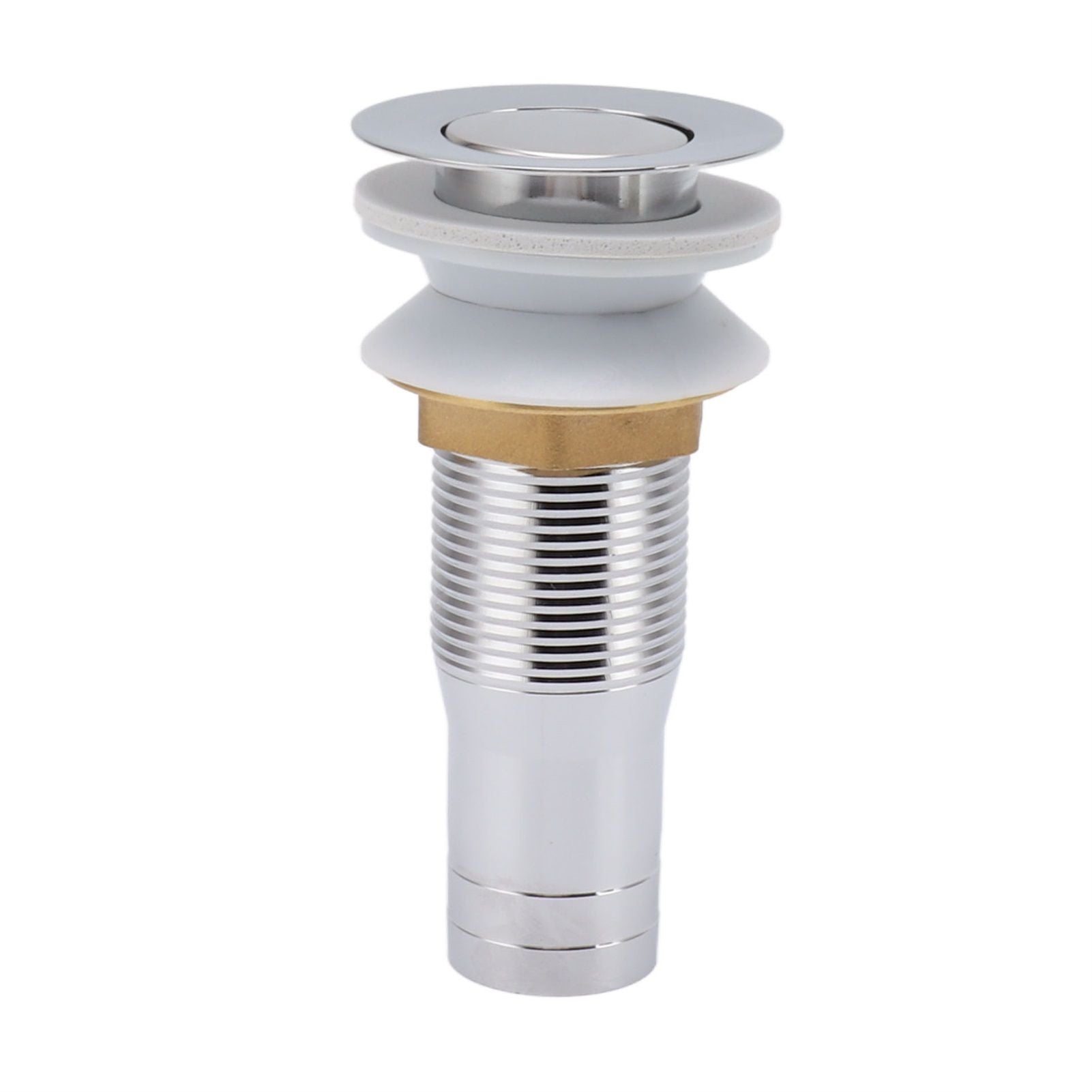 Bathroom Sink Drain Stainless Steel Polished Electroplated Flip Top Anti Blocking Short Vanity Vessel Drain Stopper for Home Kitchen