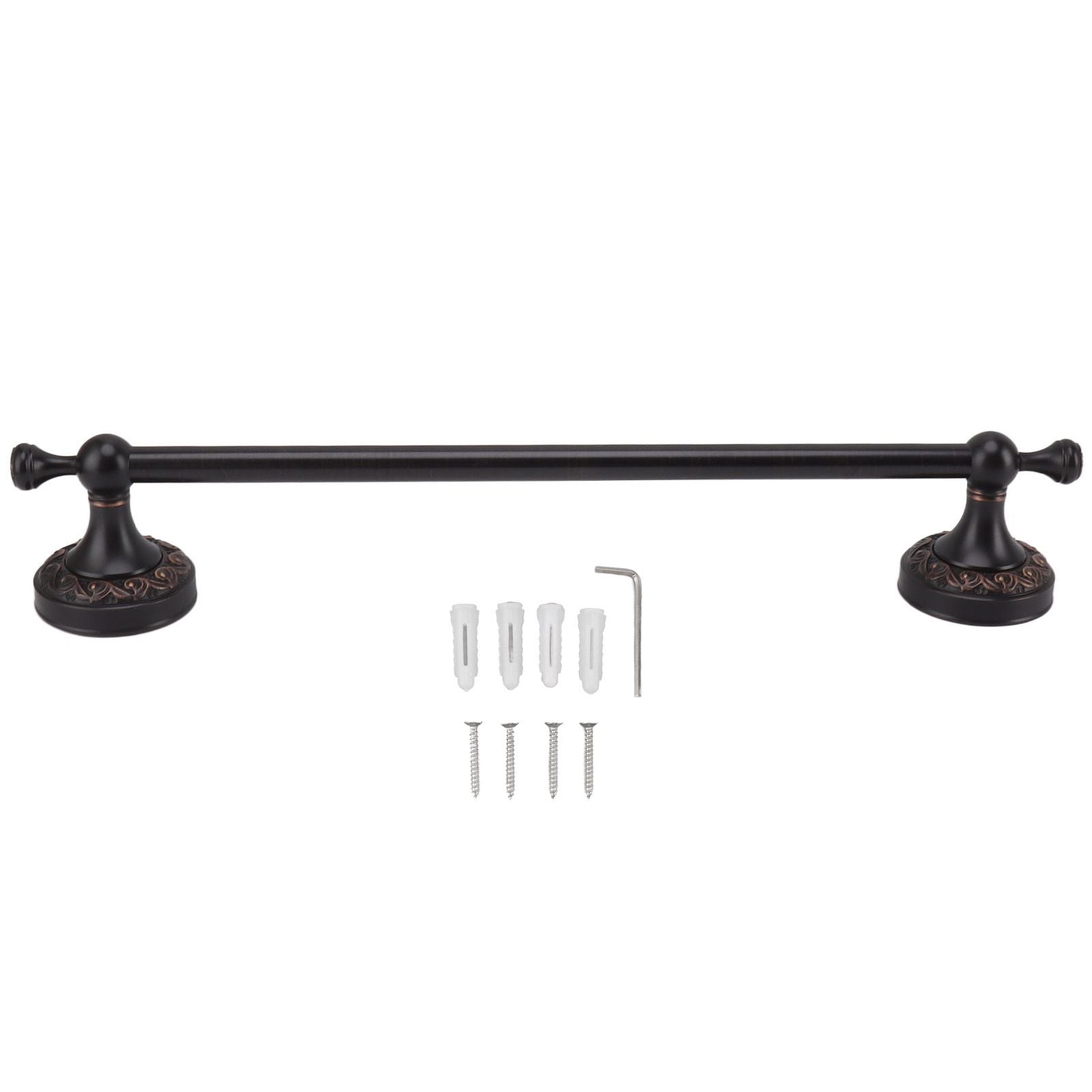 Towel Bar Copper Retro Space Saving 40CM Multifunctional Tilt Proof Single Towel Rack for Bathroom Accessories Black Antique