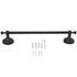 Towel Bar Copper Retro Space Saving 40CM Multifunctional Tilt Proof Single Towel Rack for Bathroom Accessories Black Antique