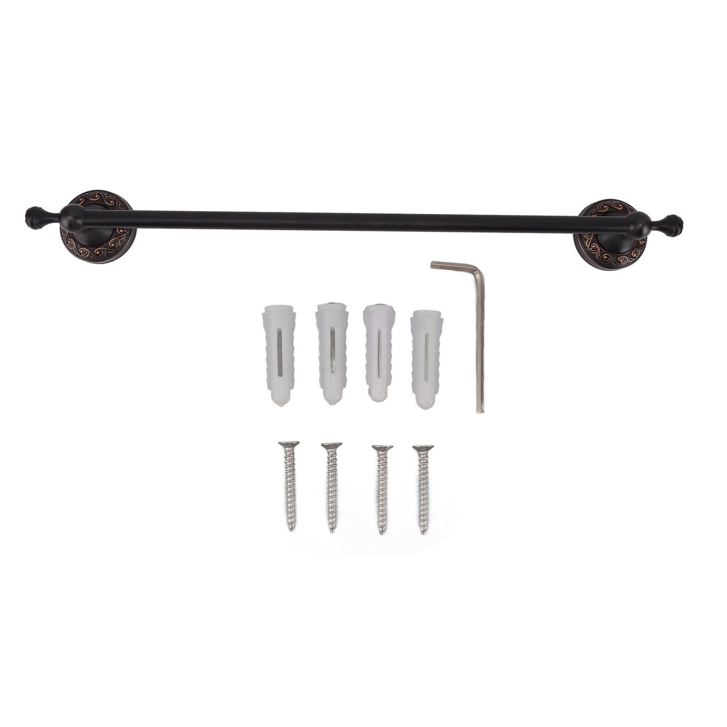 Bathroom Towel Bar 19.7in Sturdy Copper Elegant Retro Style Hand Towel Holder with Screws Hex Wrench for Home Kitchen Black