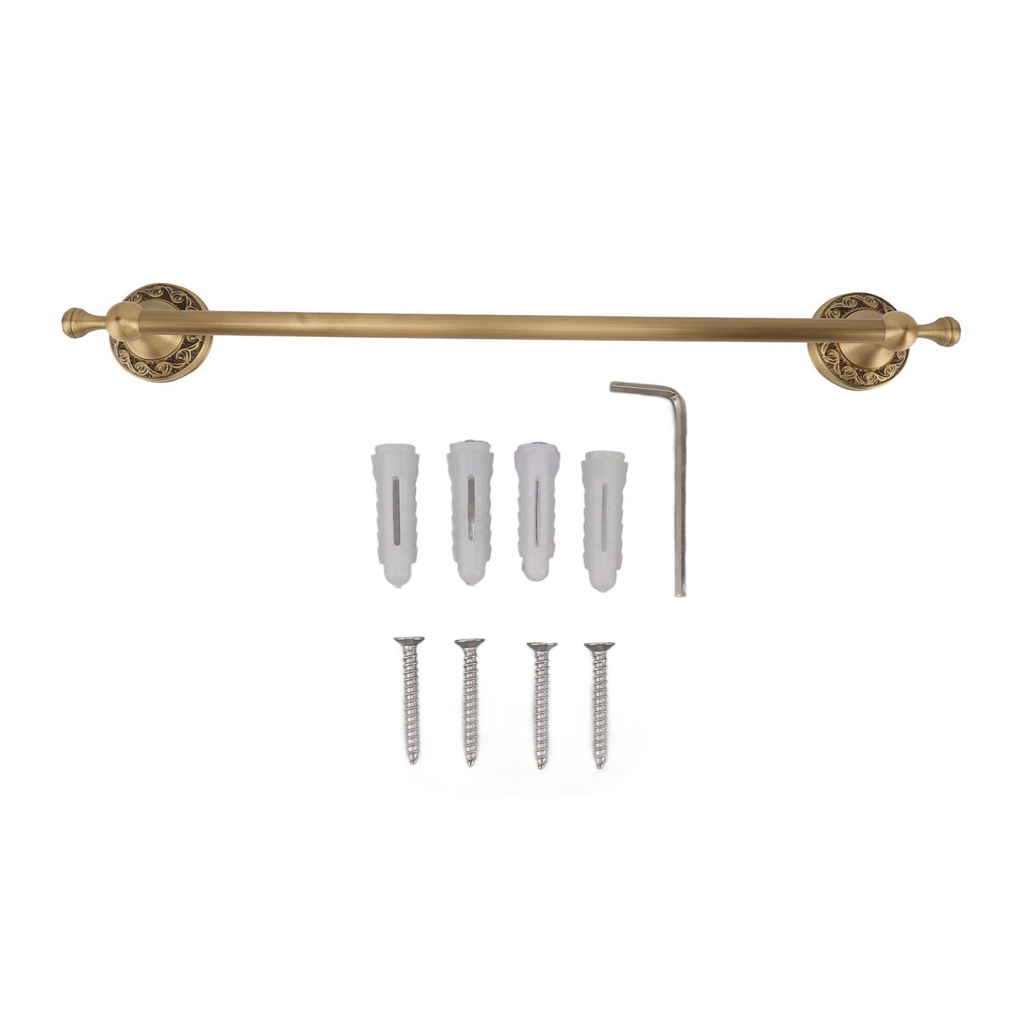 Bathroom Towel Bar 19.7in Sturdy Copper Elegant Retro Style Hand Towel Holder with Screws Hex Wrench for Home Kitchen Antique