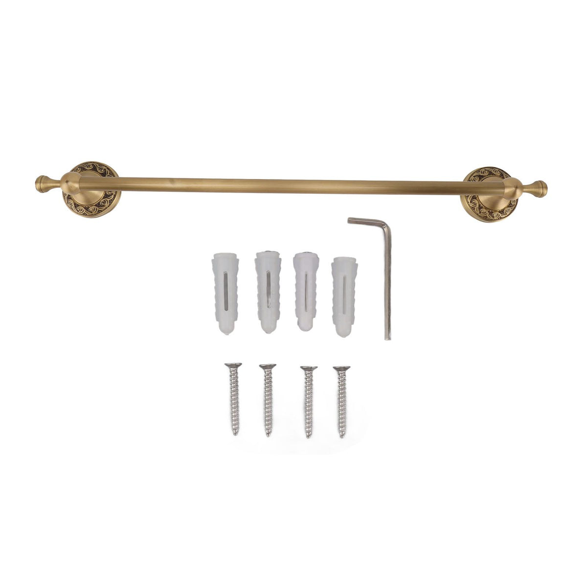 Bathroom Towel Bar 19.7in Sturdy Copper Elegant Retro Style Hand Towel Holder with Screws Hex Wrench for Home Kitchen Antique